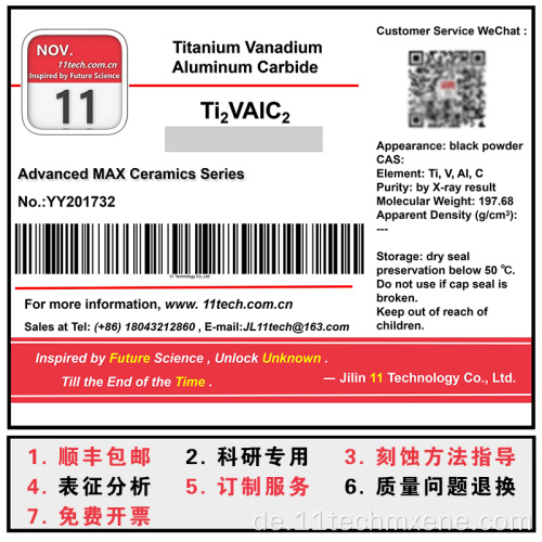 Maxe Phasenmaterialien Ti2valc2 Schwarzpulver